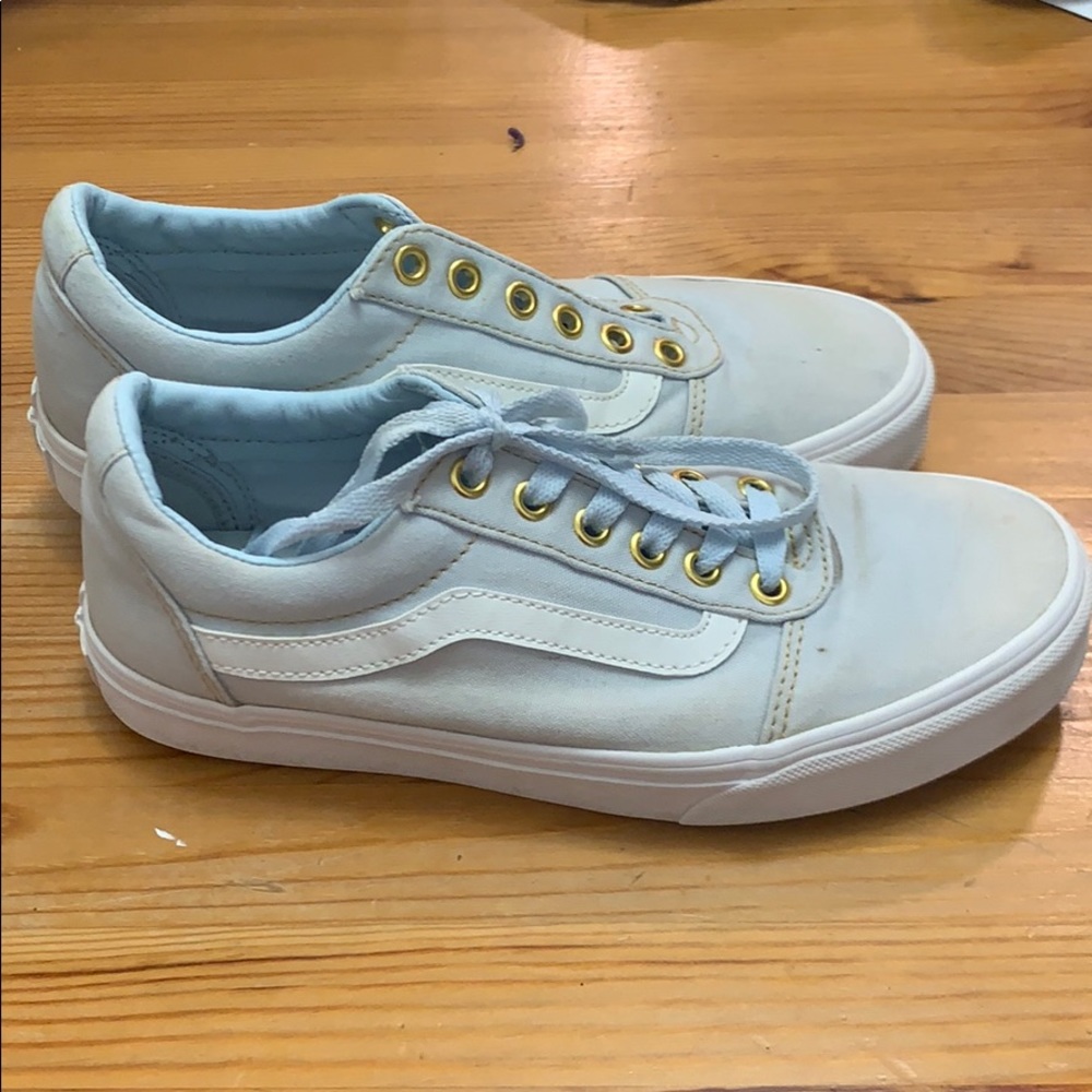 Light blue lace up vans